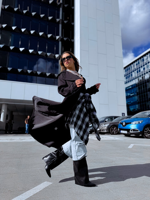 Trench coat "EUPHORIA NA73" - BLACK